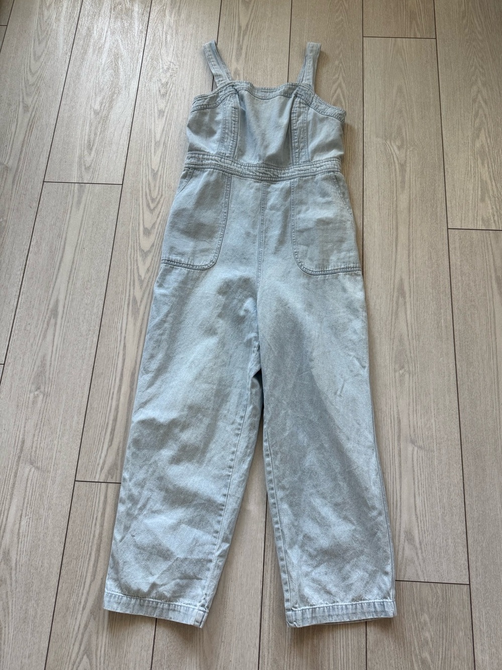 Japna large 100% cotton jumpsuit blue denim pockets farmhouse cottage overalls